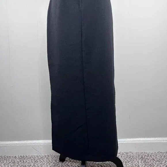VTG Tracy Evans Maxi Pencil Skirt Women's 9 Black Business Office Side Slit USA - Picture 5 of 15